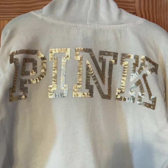 PINK Hoodie Pullover with Sequins - Picture 3 of 6